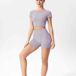 Top corto de entrenamiento blanco para mujer Ruxi ec945