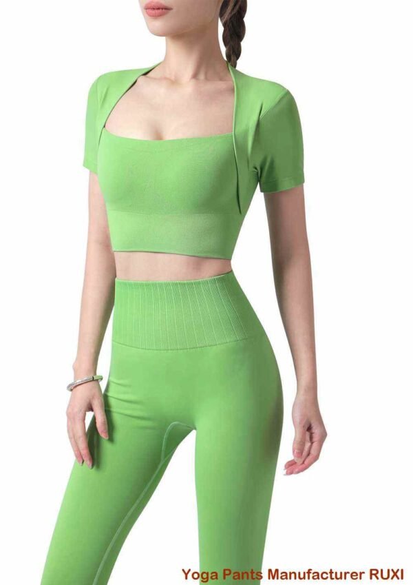 Tops de yoga de manga larga y corte holgado para mujer