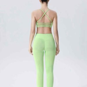 Pantalones de yoga con pliegues en color rosa para mujer