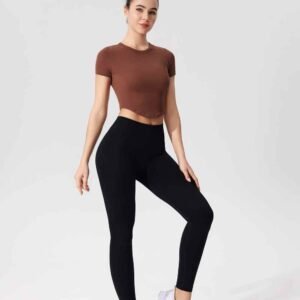 Top corto de yoga de manga larga para mujer Ruxi ec750