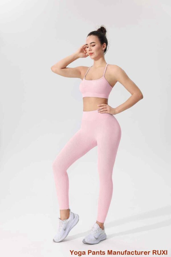 Pantalones de yoga de color amarillo brillante para mujer