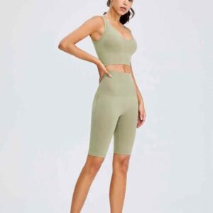 Pantalones de yoga acampanados de color rosa para mujer